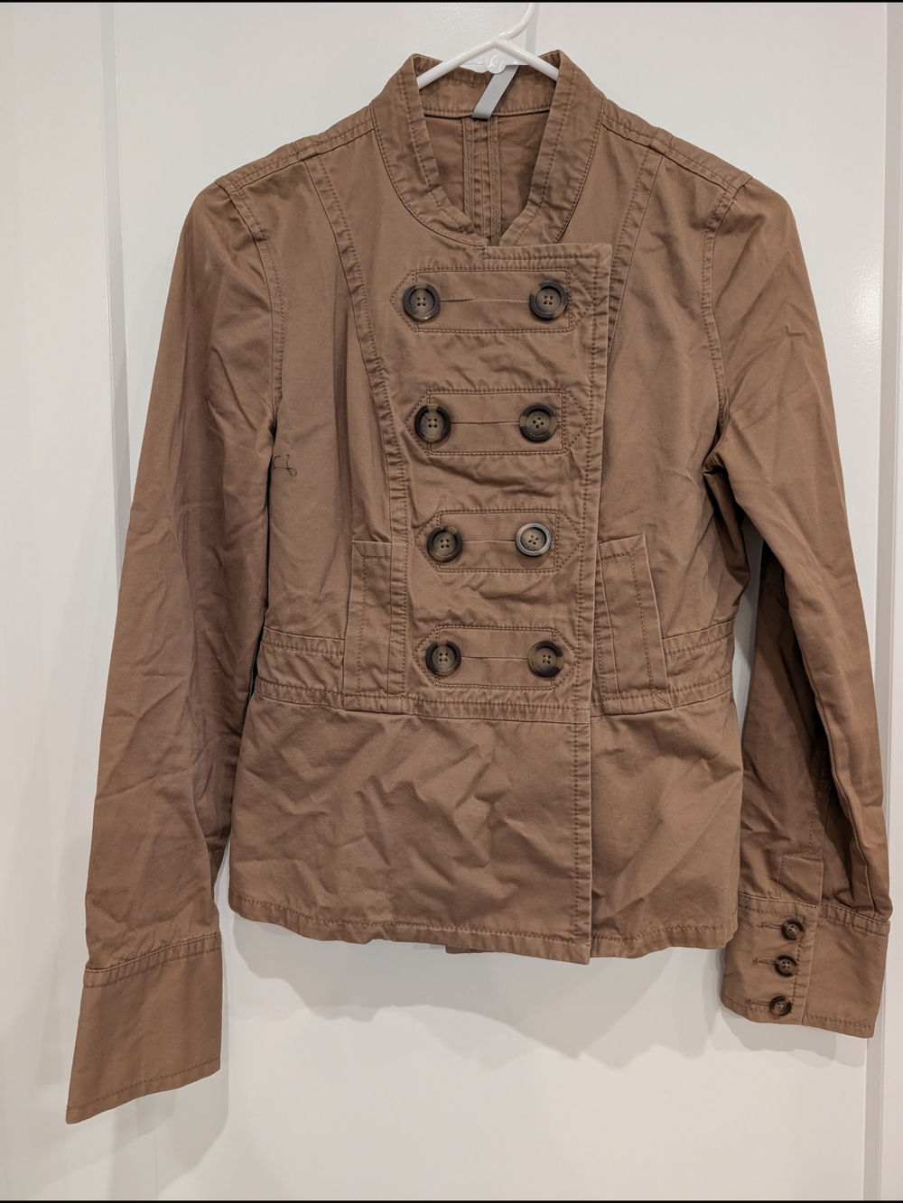 Old Navy Women's Brown Military-Style Button Utility Jacket, Small